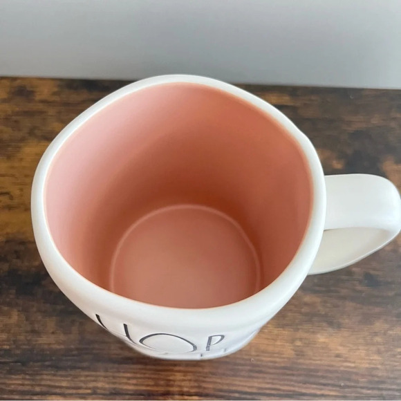 Rae Dunn| ‘Hop To It’ Spring Ceramic Hand-painted White Pink Mug - Picture 3 of 6